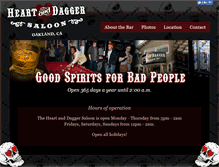 Tablet Screenshot of heartanddaggersaloon.com